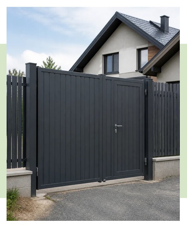 Распашные ворота с калиткой в Зеленокумске по цене от 76365 р. | ЗаборЭксеперт-Злм