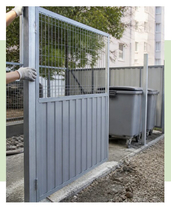 Монтаж ограждений для контейнерных площадок в Зеленокумске